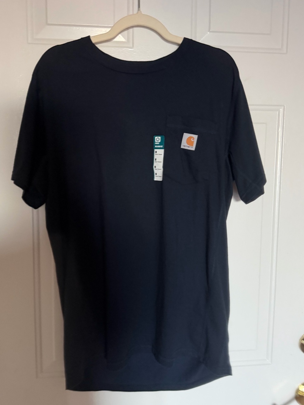 Carhartt Black Short-Sleeve Pocket Tee with Logo Patch